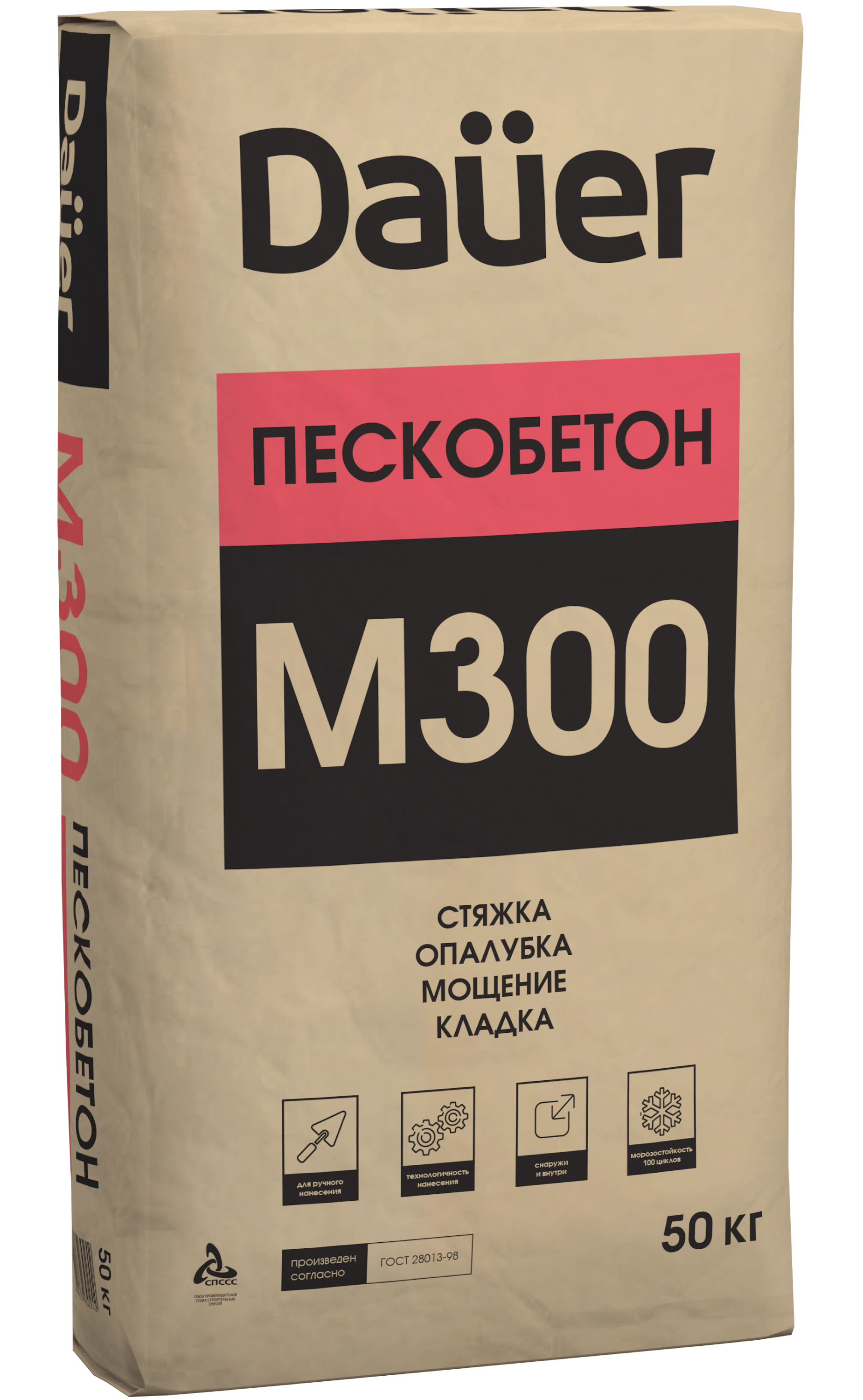 картинка Cухая смесь Dauer М-300 Пескобетон 40 кг компании Таргет